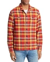 Frame Men's Button-front Plaid Flannel Shirt Jacket In Dark Rouge Multi