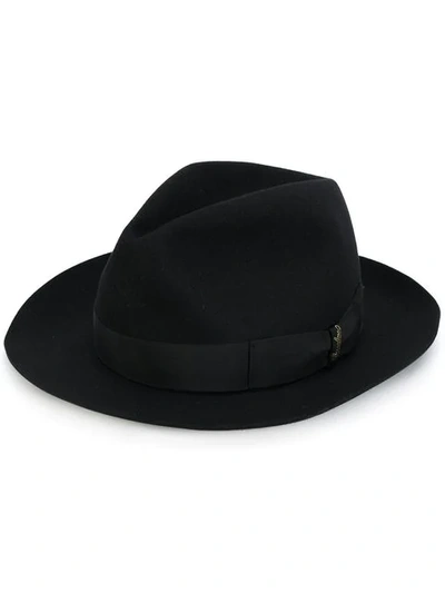 Borsalino Soft Brim Fedora Hat In Black