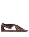 HENRY BEGUELIN HENRY BEGUELIN WOMAN SANDALS COCOA SIZE 6 SOFT LEATHER