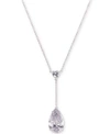 NINA SILVER-TONE CUBIC ZIRCONIA & STONE LARIAT NECKLACE, 17" + 3" EXTENDER