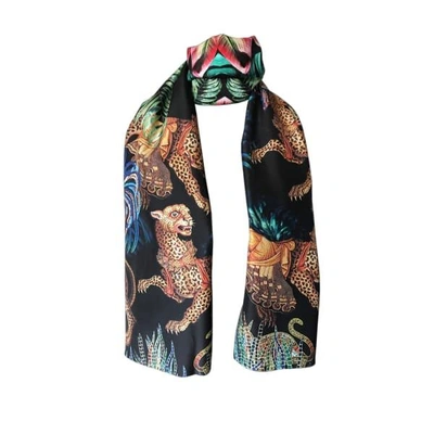 Cassandra Hone Jungle Depths Black Small Scarf