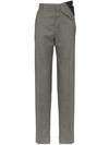 Y/project Y / Project Asymmetric Wool-blend Trousers In Grey