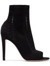 GIANVITO ROSSI VIRES 105 OPEN TOE BOOTS