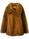 BLANCHA fur zipped coat