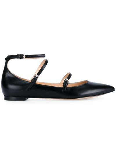 Gianvito Rossi 条带平底鞋 In Black