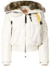 PARAJUMPERS PARAJUMPERS FUR TRIMMED JACKET - WHITE