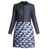 Rumour London Women's Blue Sea & Sky Fitted Mid-weight Jacket In Mid-weight