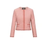 RUMOUR LONDON ELEANOR SOFT PINK TWEED JACKET WITH FRINGING DETAIL