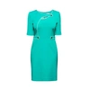 RUMOUR LONDON FRANCESCA AQUA GREEN DRESS WITH KEYHOLE TAB NECKLINE