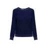 Rumour London Women's Blue Lulu Tie-back Cotton & Modal Jumper With Metallic Stripe In Metallic