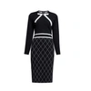 Rumour London Chloe Bow Jacquard Knitted Dress In Knitted