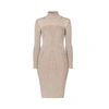 Rumour London Cleo Oatmeal Two-tone Ribbed Knit Dress In Knit