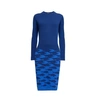 Rumour London Women's Sea & Sky Knitted Jacquard Dress In Two-tone Blue In Knitted