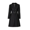Rumour London Women's Black Annabel Virgin Wool Dress With Pleated Back & Contrasting Stitching In Wool