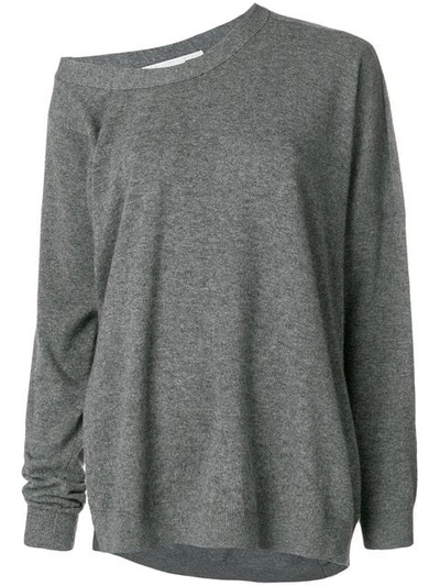 Stella Mccartney Asymmetric Loose-fit Jumper In Grey