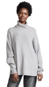 Free People Softly Structured Tunic Sweater In Dark Grey
