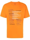 PLEASURES PLEASURES LYRICS PRINT T-SHIRT - YELLOW & ORANGE