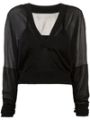 DION LEE DION LEE LAYERED LIGHTWEIGHT SWEATER - BLACK