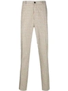Kenzo Checkered Print Tailored Trousers In 12 Camel Clair