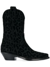 Dolce & Gabbana Leopard Cowboy Boots Women's Shoes In Black