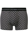 DOLCE & GABBANA DOLCE & GABBANA UNDERWEAR POLKA DOT BRANDED BOXERS - BLACK