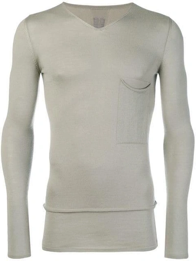 Rick Owens Fine Knit Fitted Jumper In Neutrals