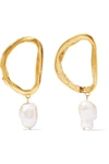 ALIGHIERI Dante's Shadow gold-plated pearl earrings