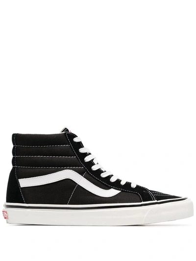 VANS black and white SK8-Hi 38 DX suede leather and canvas sneakers