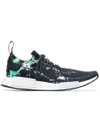 ADIDAS ORIGINALS BLACK, GREEN AND WHITE NMD_R1 MARBLE PRIMEKNIT SNEAKERS