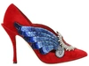 Dolce & Gabbana Lori Embellished Velvet Pumps In Red