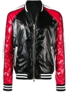 BALMAIN BALMAIN ZIPPED UP BOMBER JACKET - BLACK