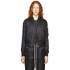 RICK OWENS RICK OWENS BLACK CROPPED FLIGHT BOMBER JACKET