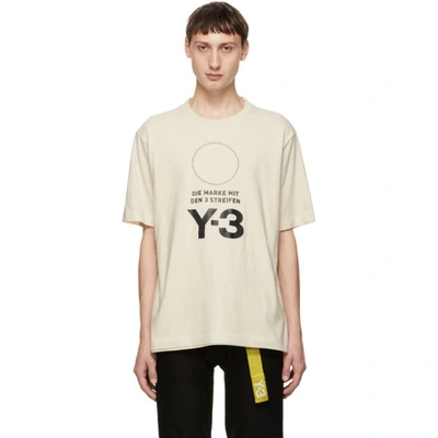 Y-3 Stacked Logo Cotton Jersey T-shirt In Beige