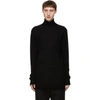 BEN TAVERNITI UNRAVEL PROJECT UNRAVEL BLACK CASHMERE BOILED TURTLENECK