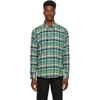 NAKED AND FAMOUS NAKED AND FAMOUS DENIM GREEN AND NAVY RUSTIC FLANNEL SHIRT