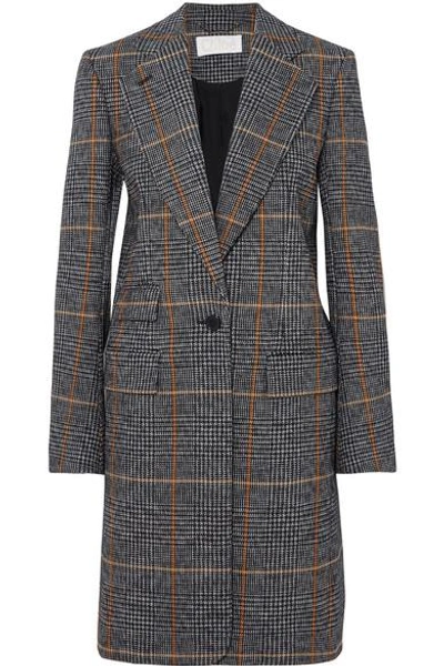 Chloé Checked Houndstooth Woven Coat In Multicoloured