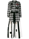 5 PROGRESS appliqué belted plaid maxi dress