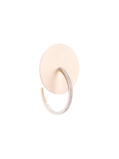 Anissa Kermiche Crystal Embellished Disc Earring In Gold