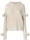 Jw Anderson Desert Rib-knit Hoodie With Puff Sleeves In 601 Dessert