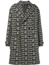 CHRISTIAN PELLIZZARI CHRISTIAN PELLIZZARI CHECKED DOUBLE BREASTED COAT - BLACK