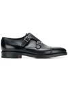 John Lobb Hand-sewn Black Calf Leather Double Buckle Shoe In Black
