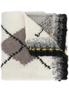 PRINGLE OF SCOTLAND hand-knitted Argyle scarf