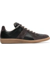 Maison Margiela Replica Low-top Leather Sneakers In Black