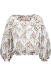 GIAMBATTISTA VALLI WOMAN GATHERED FLORAL-PRINT SHELL JACKET IVORY,US 2526016084164421