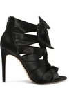 ALEXANDRE BIRMAN ALEXANDRE BIRMAN WOMAN LAYLA KNOTTED SATIN SANDALS BLACK,3074457345619094939