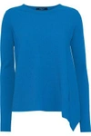 DEREK LAM WOMAN ASYMMETRIC RIBBED STRETCH-KNIT SWEATER BRIGHT BLUE,US 6200568457353841