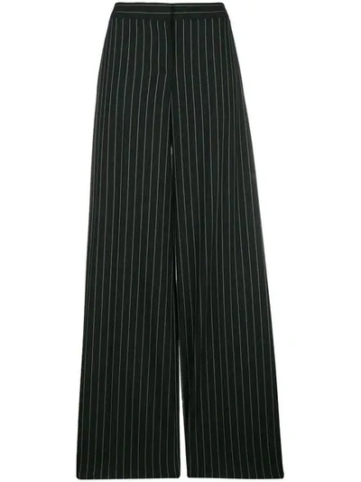 Alexander Mcqueen Pinstripe Wool-blend Trousers In Black