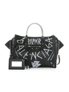 BALENCIAGA Papier Graffiti Zip-Around A6 Leather Tote