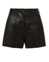 VEDA Black Leather Shorts,VP1544SMO