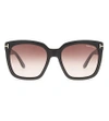 Tom Ford Unisex Black Shiny Amara Square-frame Sunglasses In Black Shiny